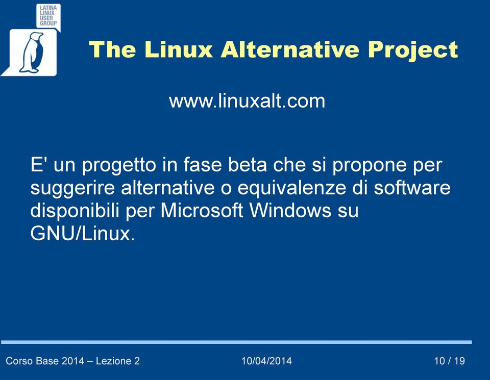 suggerire alternative o equivalenze di software