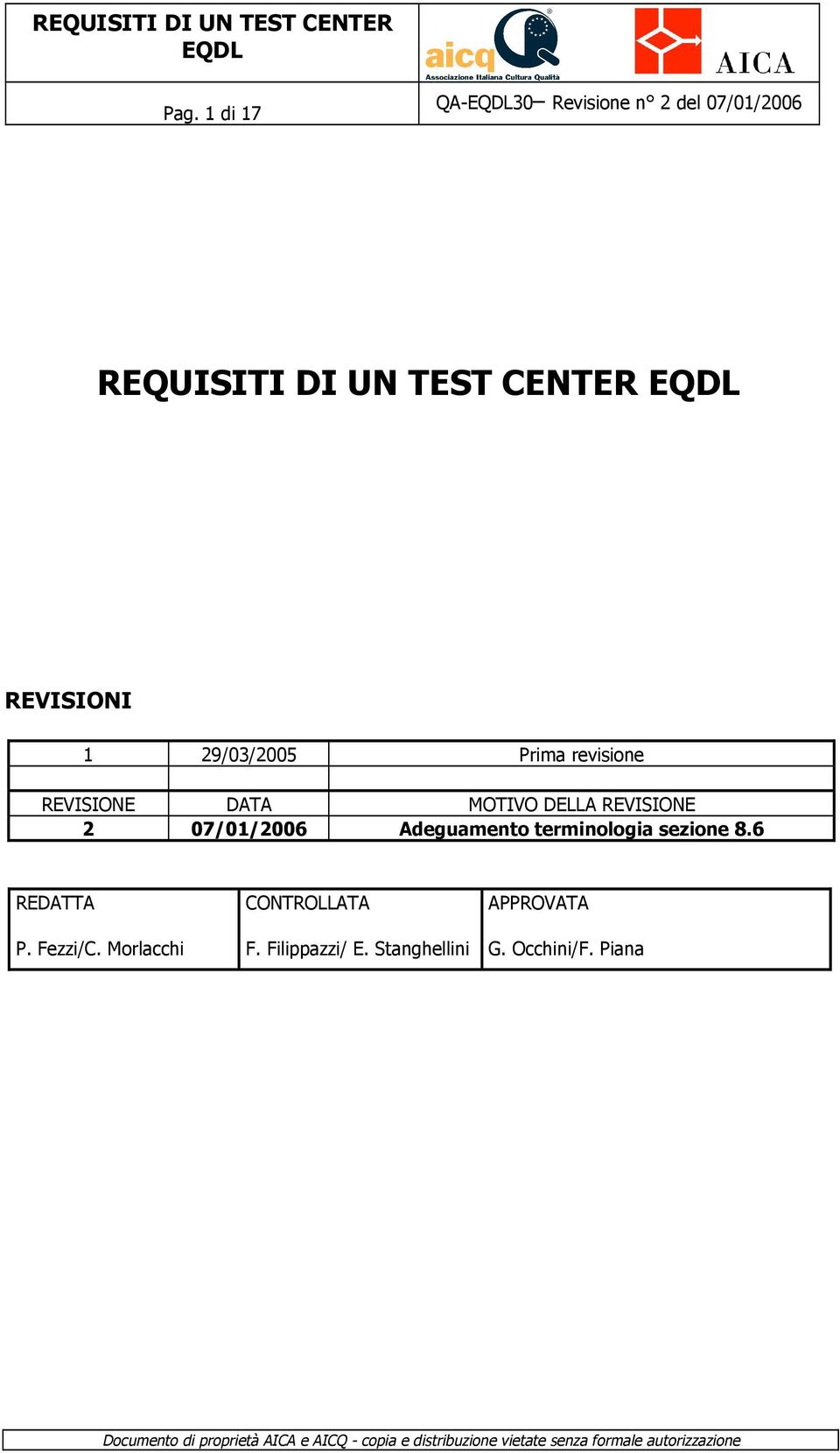 Adeguamento terminologia sezione 8.6 REDATTA P. Fezzi/C.