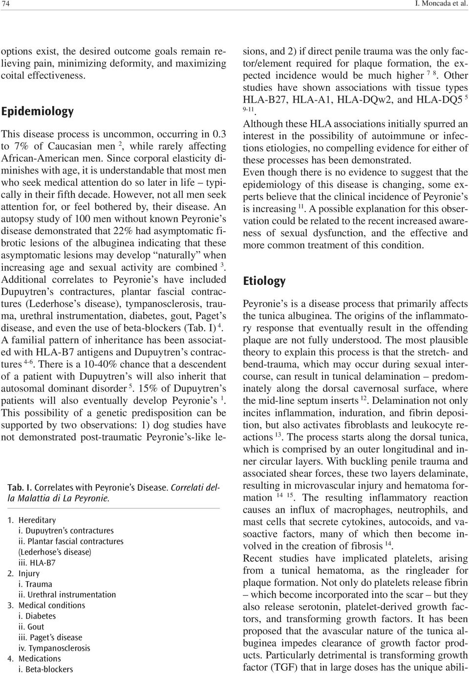 Urethral instrumentation 3. Medical conditions i. Diabetes ii. Gout iii. Paget s disease iv. Tympanosclerosis 4. Medications i. Beta-blockers This disease process is uncommon, occurring in 0.