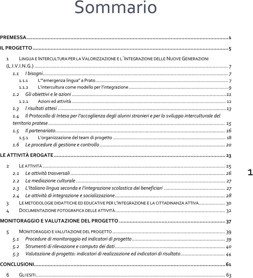 6 Le procedure di gestione e controllo... 20 LE ATTIVITÀ EROGATE... 23 2 LE ATTIVITÀ... 25 2.1 Le attività trasversali... 26 2.2 La mediazione culturale... 27 2.