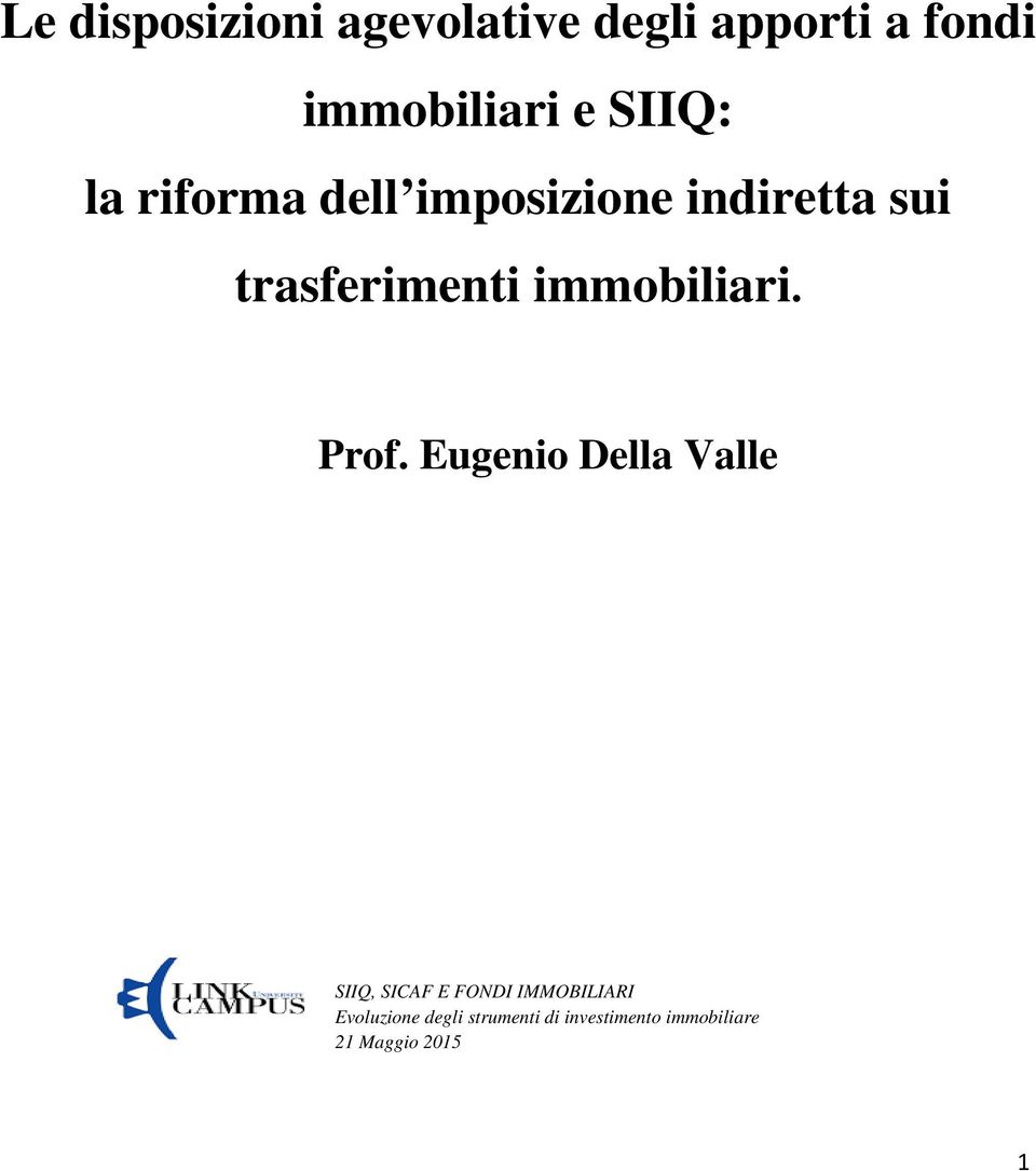 immobiliari. Prof.