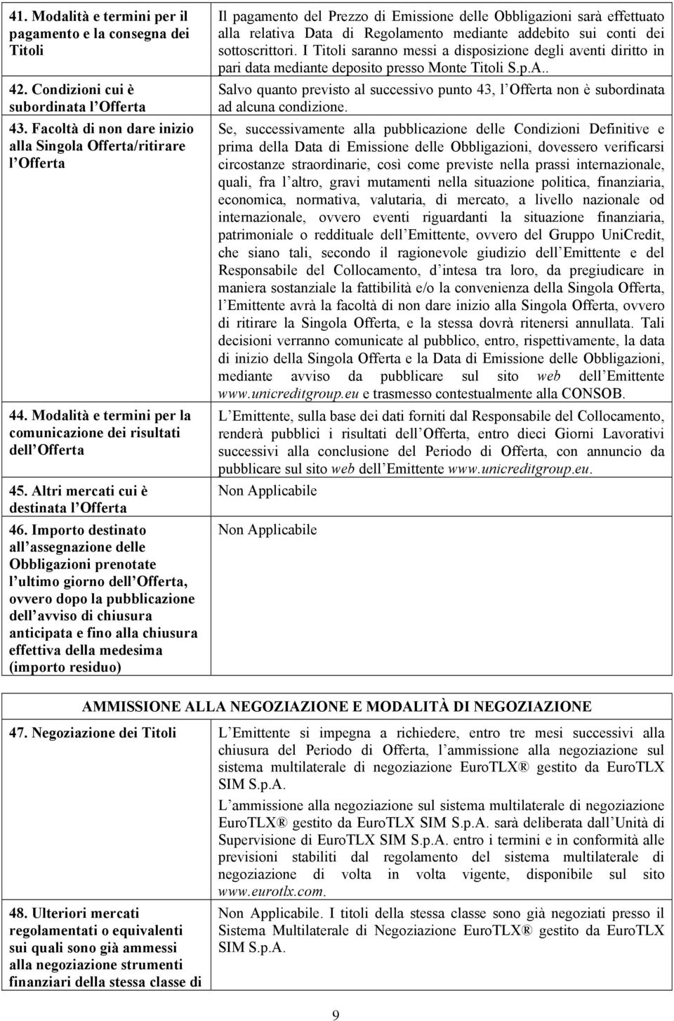 Importo destinato all assegnazione delle Obbligazioni prenotate l ultimo giorno dell Offerta, ovvero dopo la pubblicazione dell avviso di chiusura anticipata e fino alla chiusura effettiva della