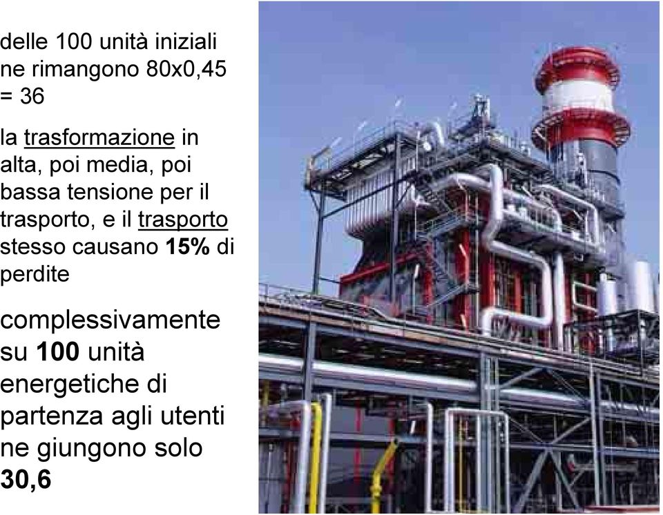 trasporto, e il trasporto stesso causano 15% di perdite