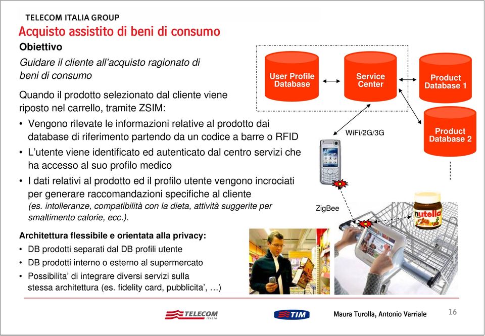 che ha accesso al suo profilo medico I dati relativi al prodotto ed il profilo utente vengono incrociati per generare raccomandazioni specifiche al cliente (es.