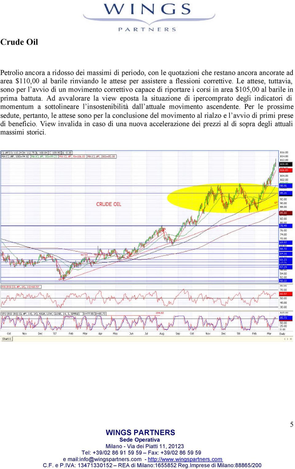 Ad avvalorare la view eposta la situazione di ipercomprato degli indicatori di momentum a sottolineare l insostenibilità dall attuale movimento ascendente.