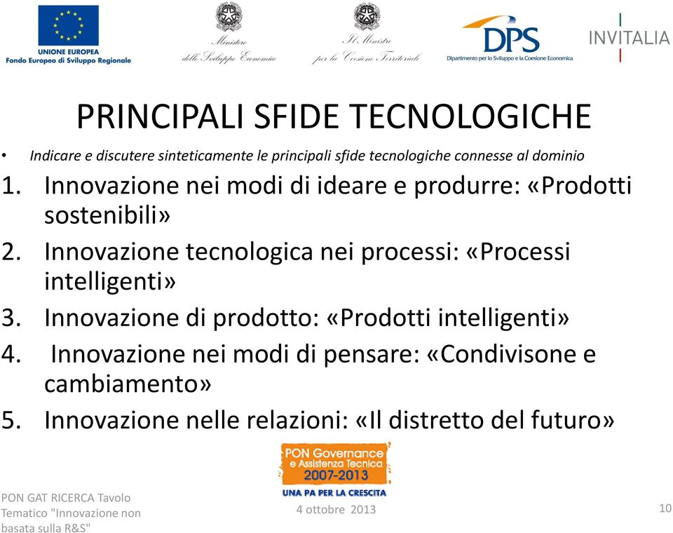 Innovazione tecnologica nei processi: «Processi intelligenti» 3.