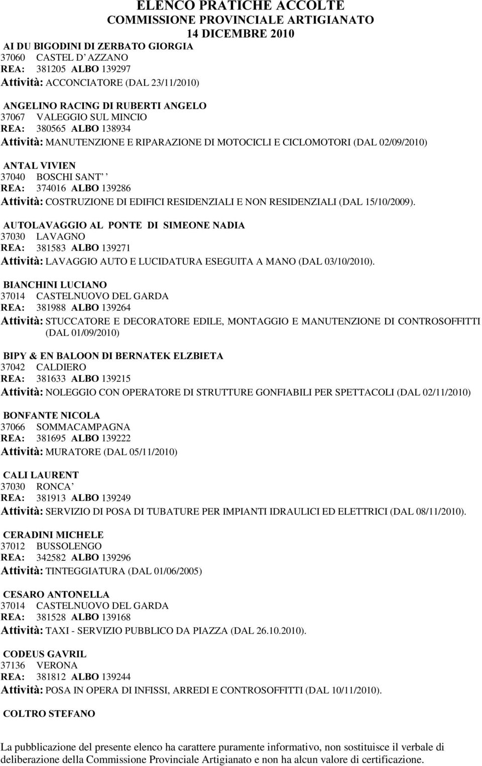 (DAL 15/10/2009). $872/$9$**,2$/3217(',6,0(21(1$',$ 37030 LAVAGNO 5($ 381583 $/%2 139271 $WWLYLWj LAVAGGIO AUTO E LUCIDATURA ESEGUITA A MANO (DAL 03/10/2010).