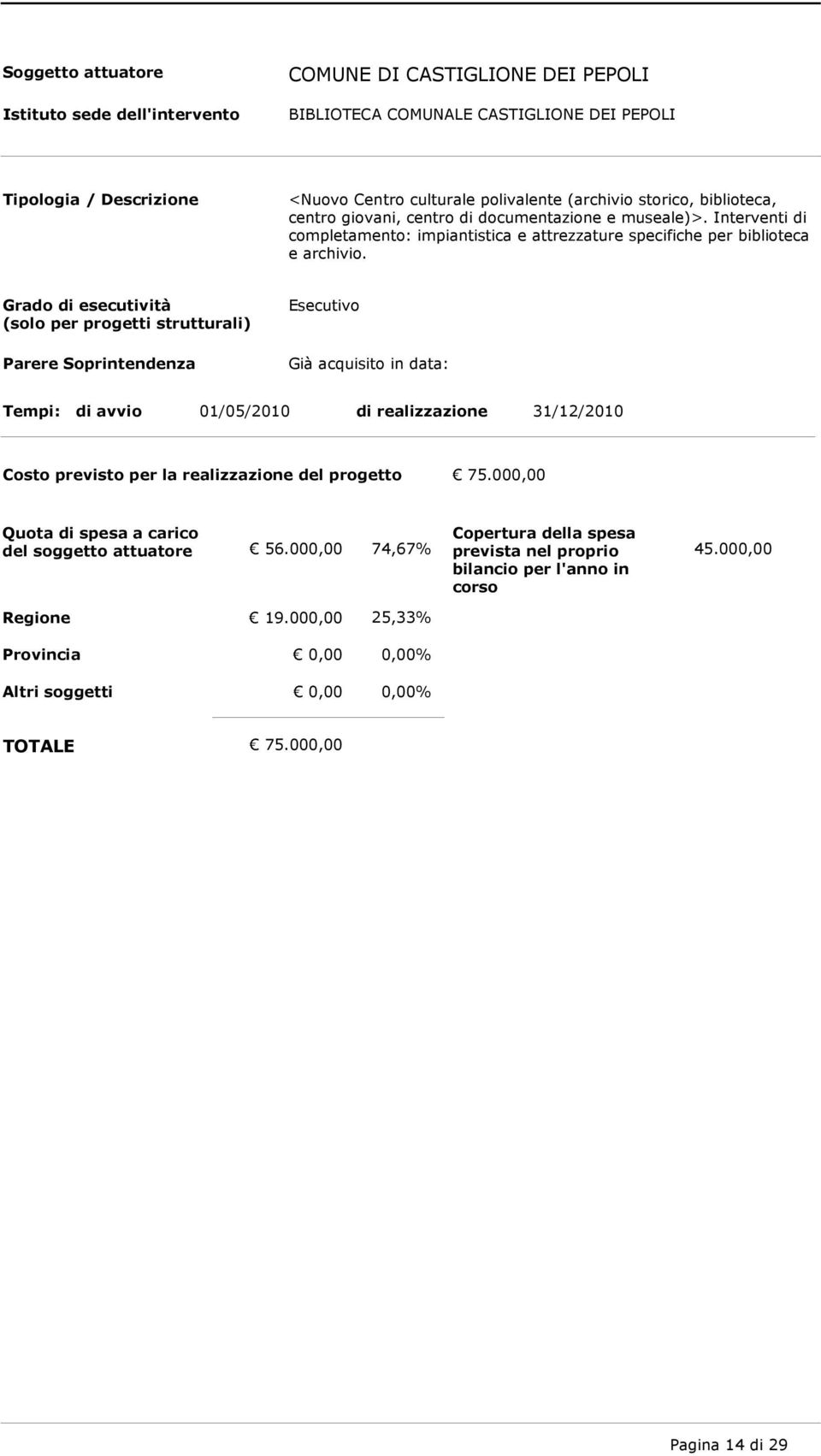 Interventi di completamento: impiantistica e attrezzature specifiche per biblioteca e archivio.