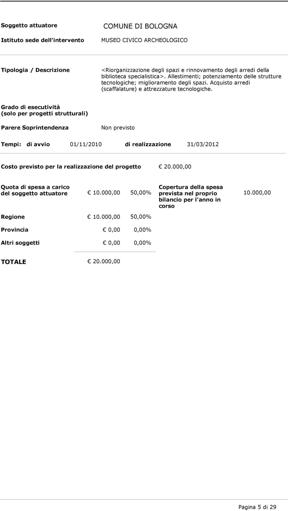 Acquisto arredi (scaffalature) e attrezzature tecnologiche.