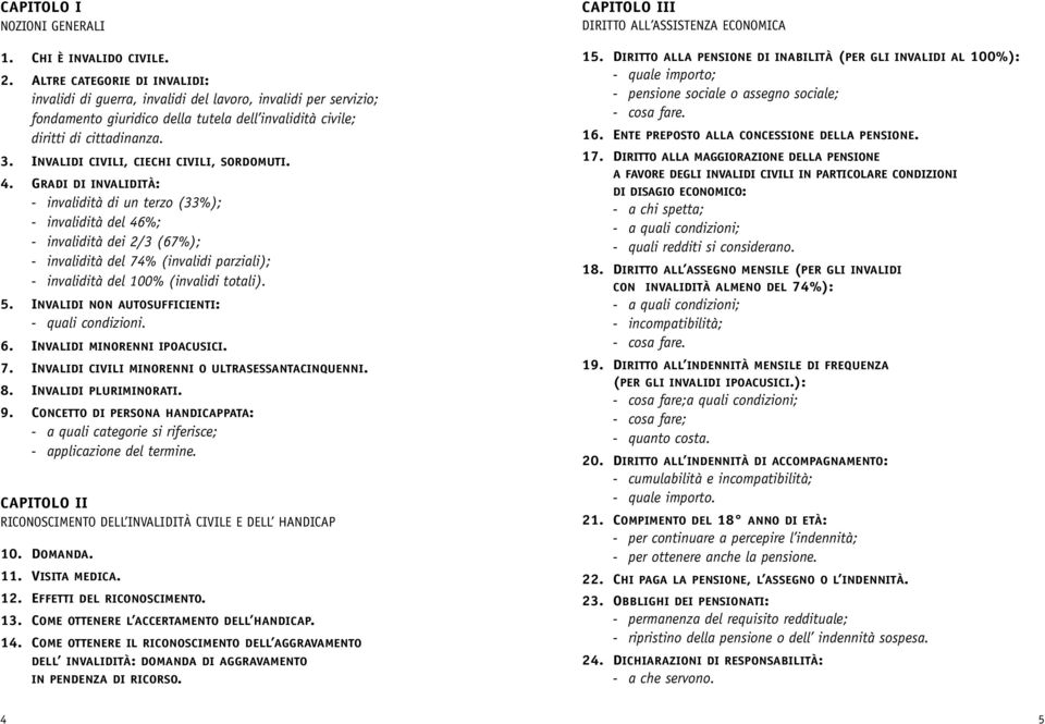 INVALIDI CIVILI, CIECHI CIVILI, SORDOMUTI. 4.