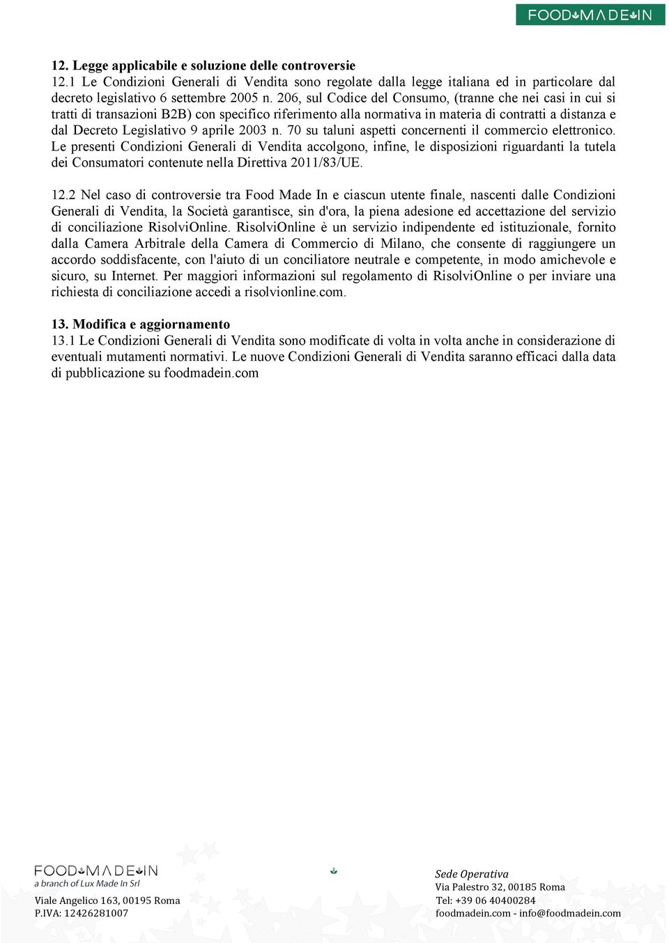 2003 n. 70 su taluni aspetti concernenti il commercio elettronico.