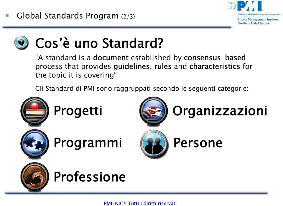 guidelines, rules and characteristics for the topic it is covering Gli Standard