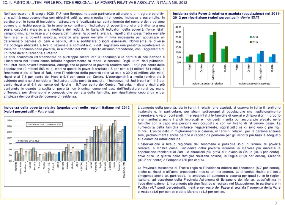 In particolare, in tema di inclusione l attenzione è focalizzata sul contenimento del numero delle persone povere o a rischio povertà.