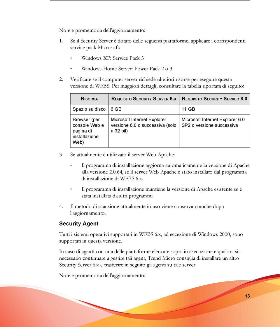 Verificare se il computer server richiede ulteriori risorse per eseguire questa versione di WFBS.