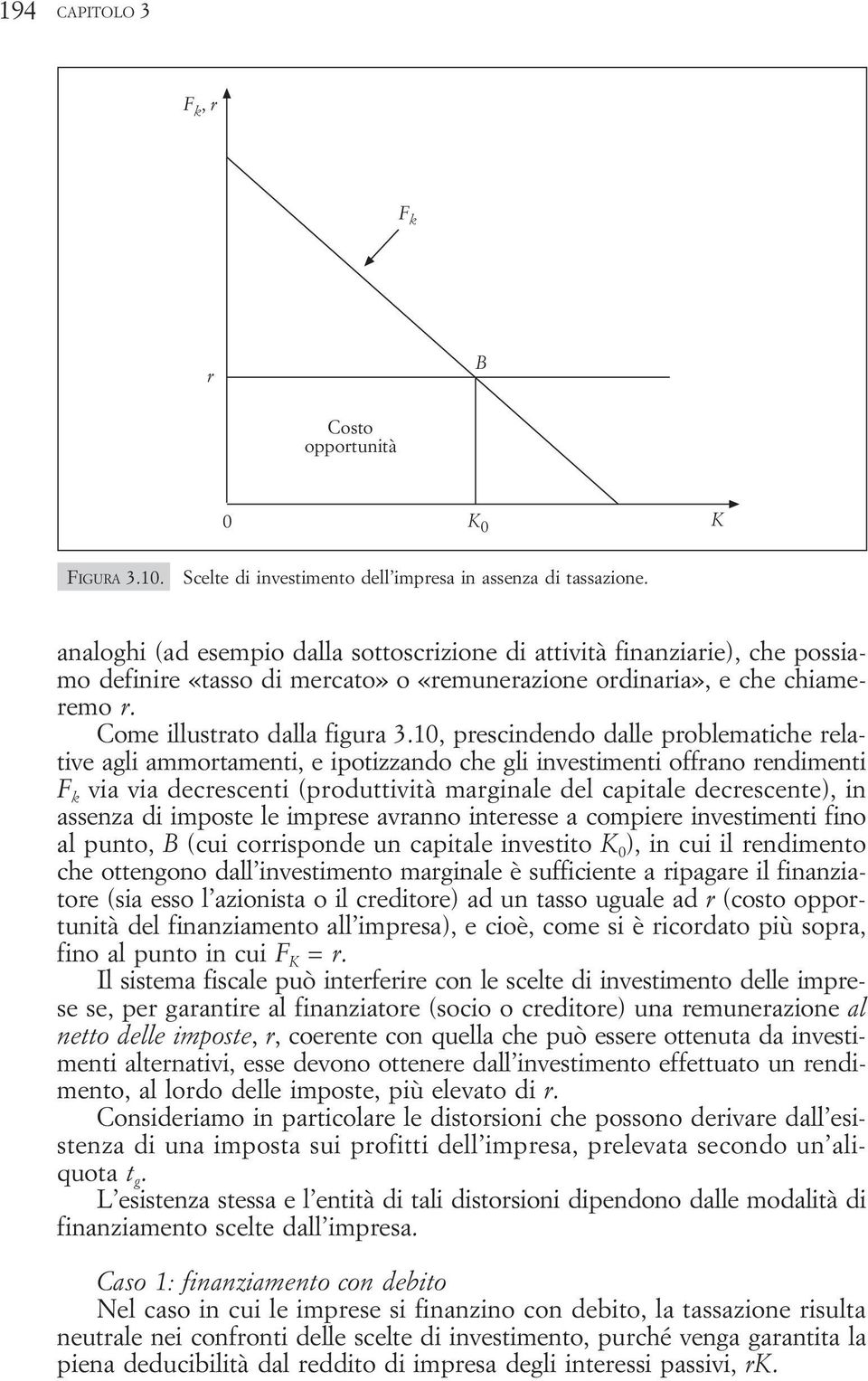 10, prescindendo dalle problematiche relative agli ammortamenti, e ipotizzando che gli investimenti offrano rendimenti F k via via decrescenti (produttività marginale del capitale decrescente), in