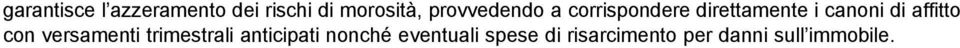 affitto con versamenti trimestrali anticipati nonché