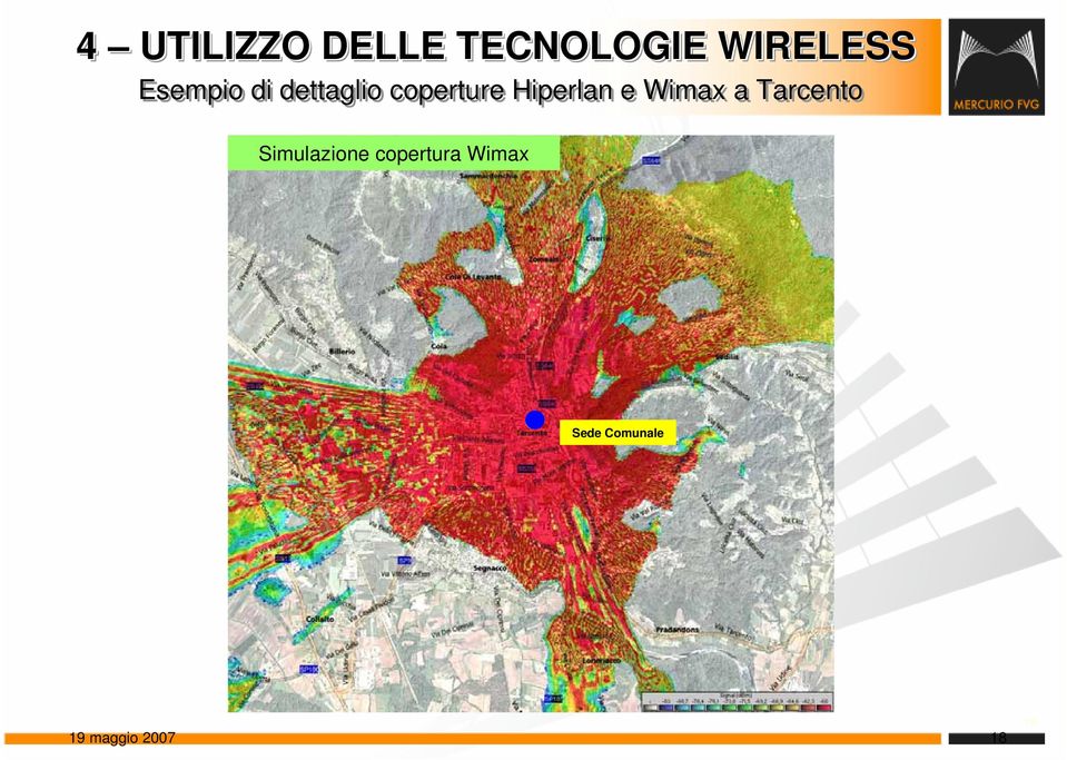 Wimax a Tarcento Simulazione copertura