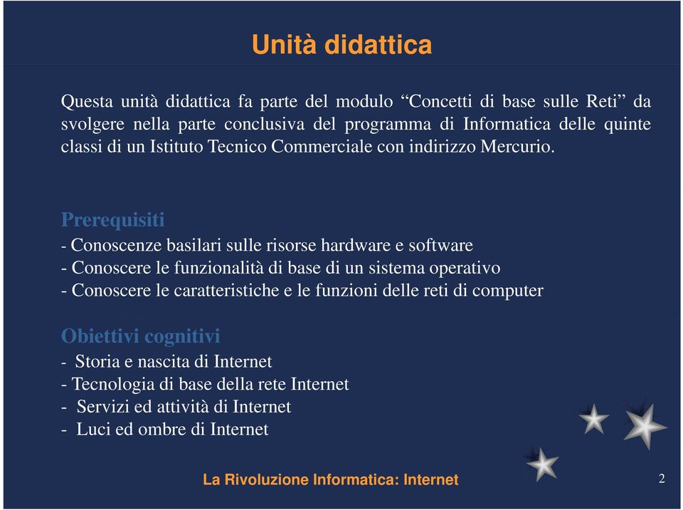 Prerequisiti - Conoscenze basilari sulle risorse hardware e software - Conoscere le funzionalità di base di un sistema operativo - Conoscere le