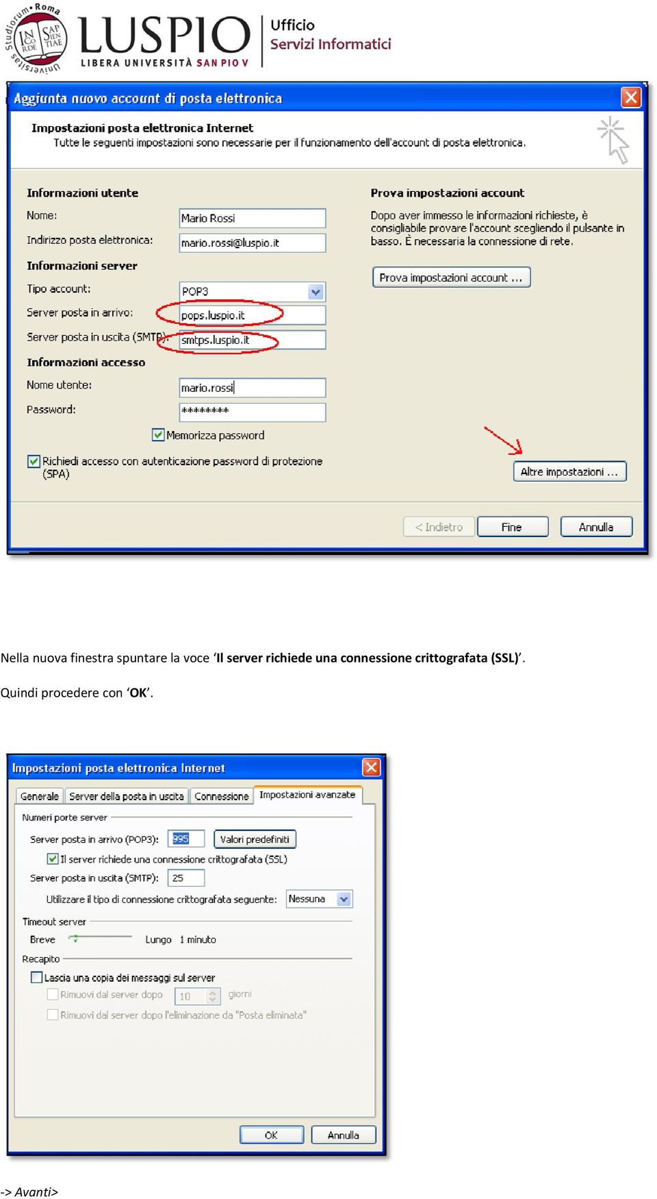 connessione crittografata (SSL).