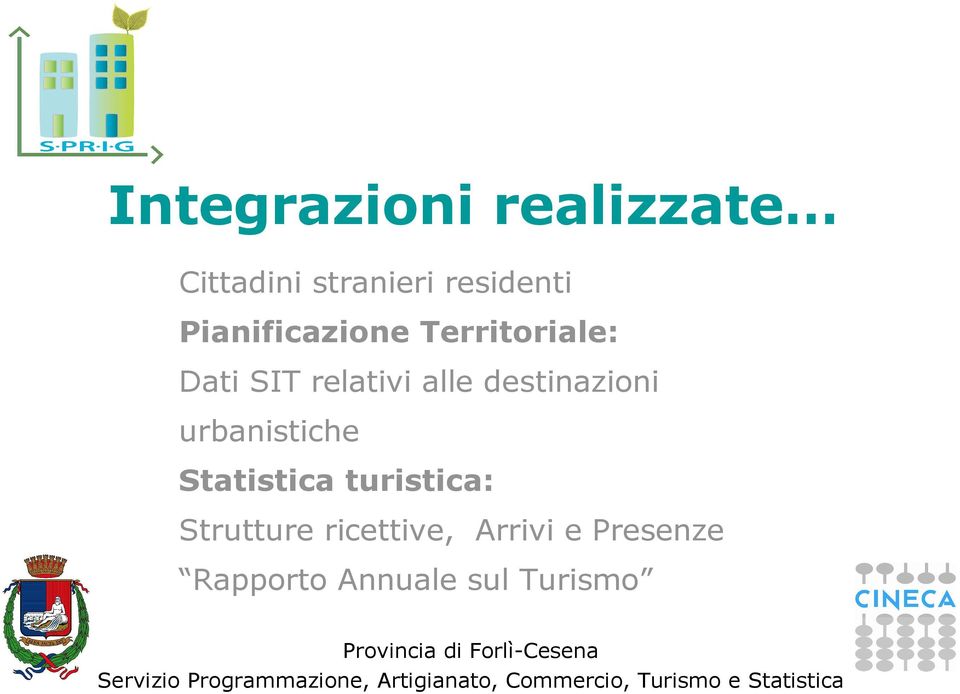 destinazioni urbanistiche Statistica turistica: