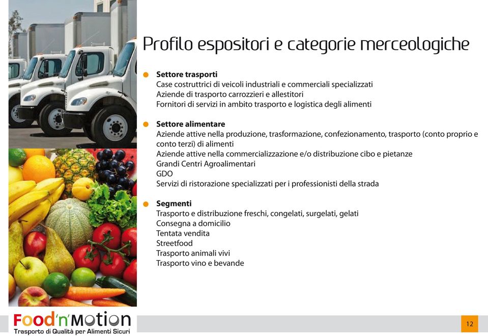 conto terzi) di alimenti Aziende attive nella commercializzazione e/o distribuzione cibo e pietanze Grandi Centri Agroalimentari GDO Servizi di ristorazione specializzati per i