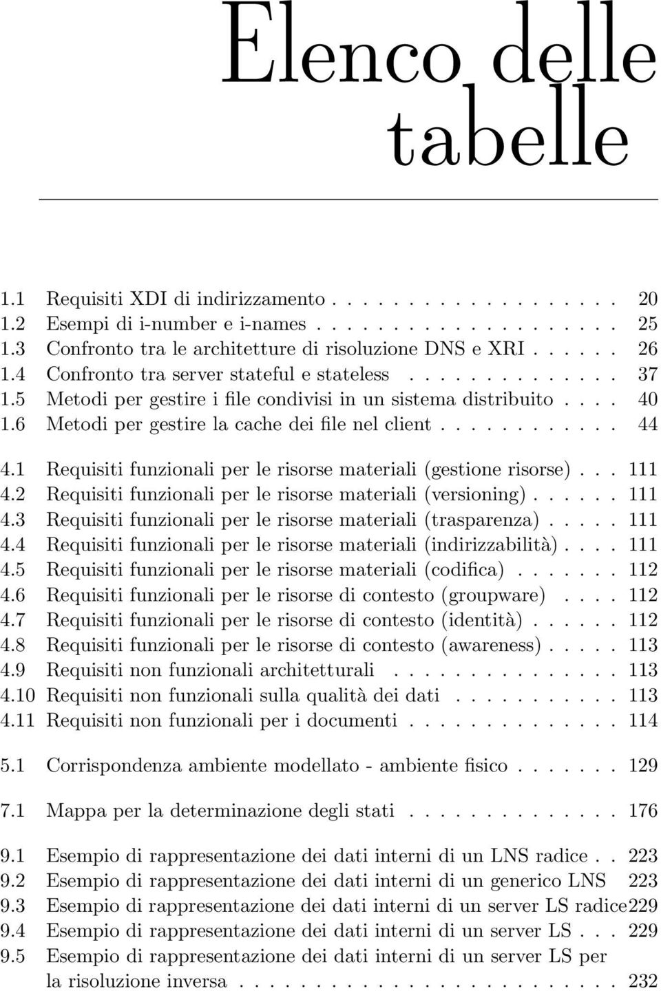 1 Requisiti funzionali per le risorse materiali (gestione risorse)... 111 4.2 Requisiti funzionali per le risorse materiali (versioning)...... 111 4.3 Requisiti funzionali per le risorse materiali (trasparenza).