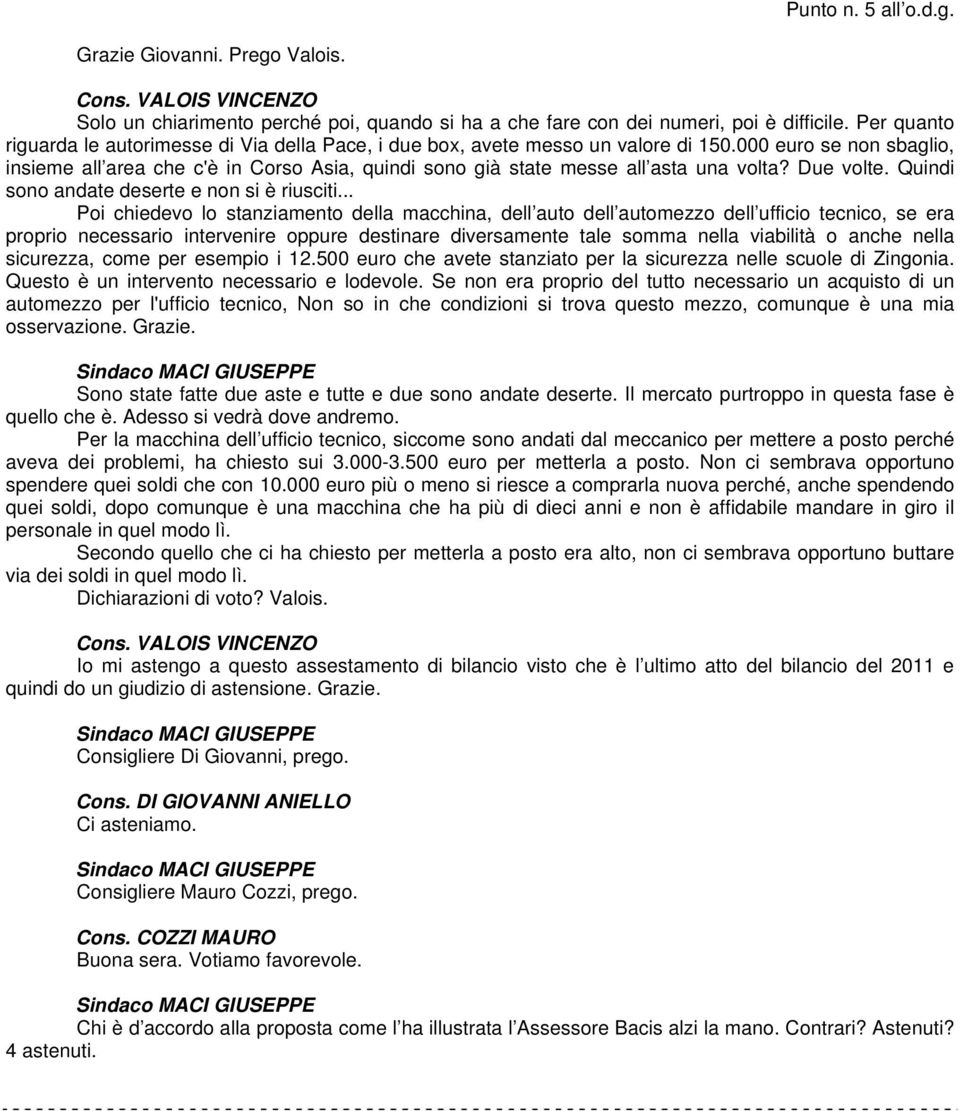 000 euro se non sbaglio, insieme all area che c'è in Corso Asia, quindi sono già state messe all asta una volta? Due volte. Quindi sono andate deserte e non si è riusciti.