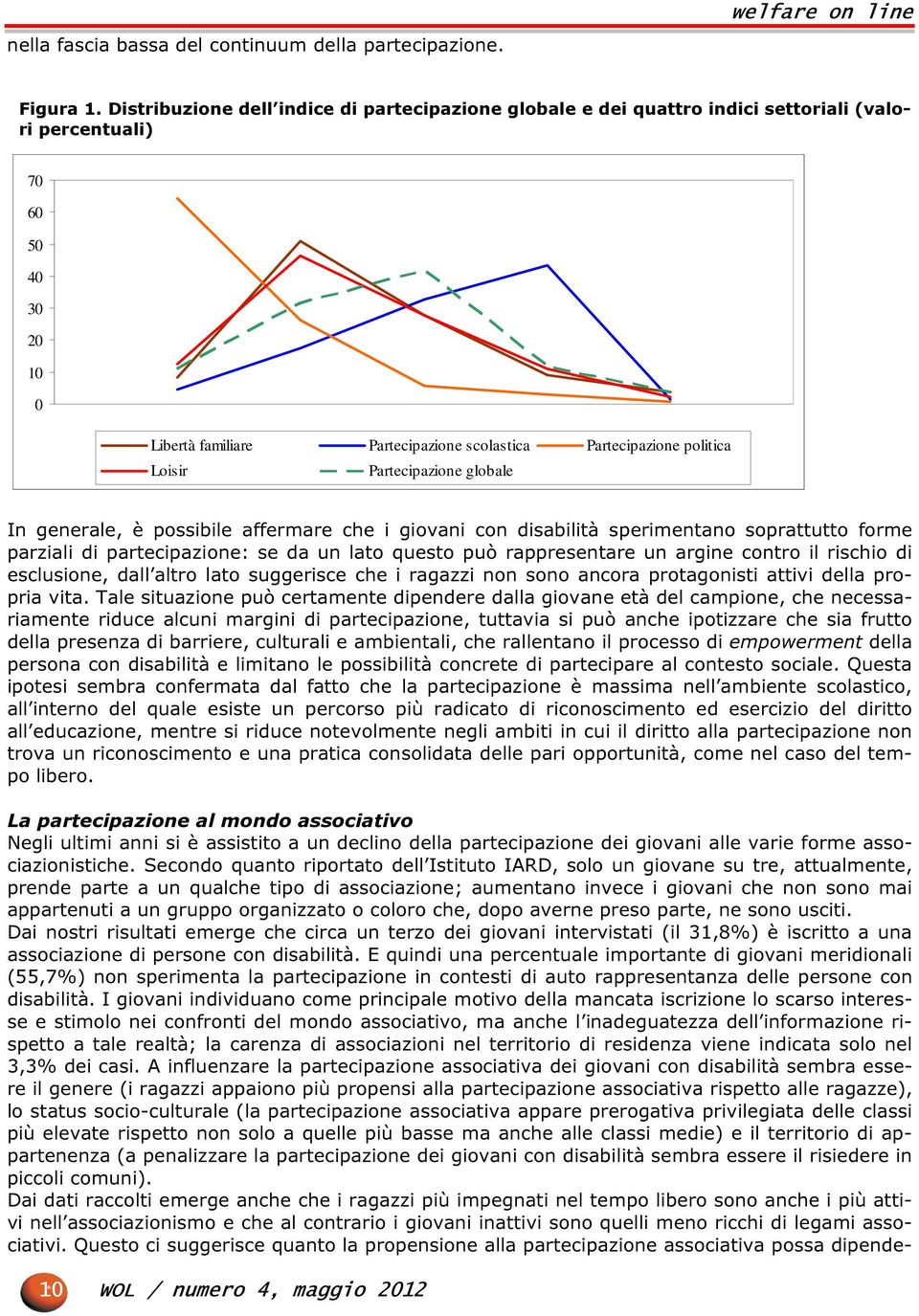 Loisir Partecipazione globale In generale, è possibile affermare che i giovani con disabilità sperimentano soprattutto forme parziali di partecipazione: se da un lato questo può rappresentare un