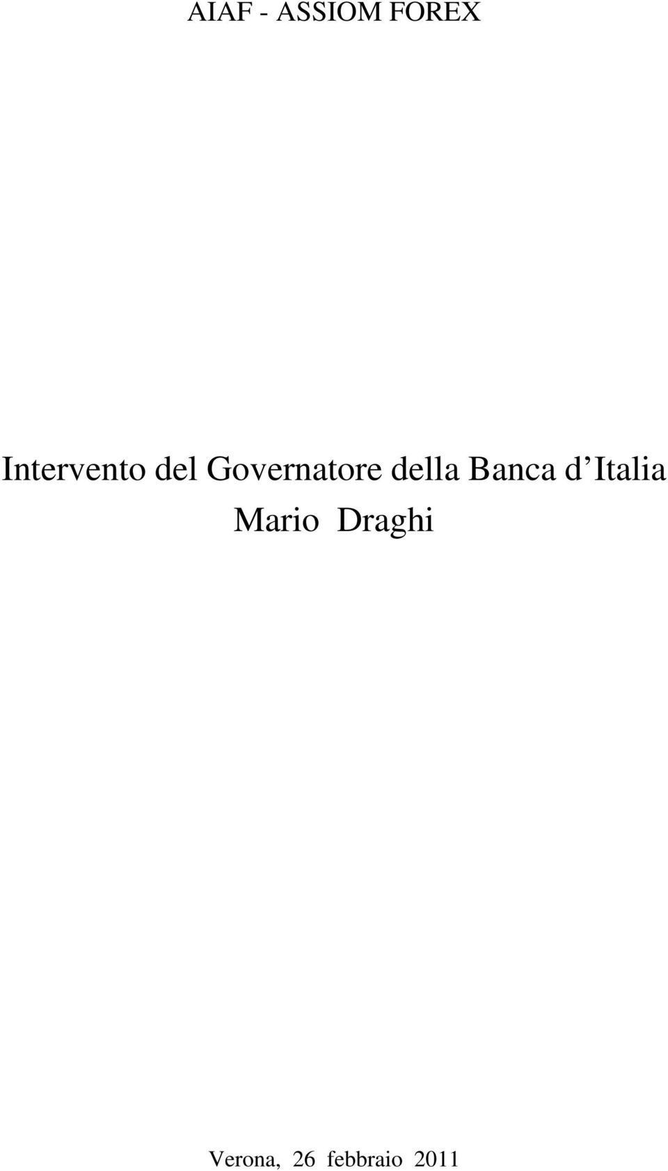 della Banca d Italia Mario