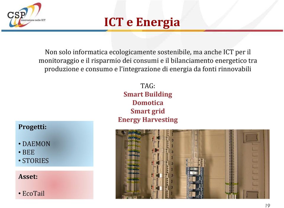produzione e consumo e l integrazione di energia da fonti rinnovabili Progetti: