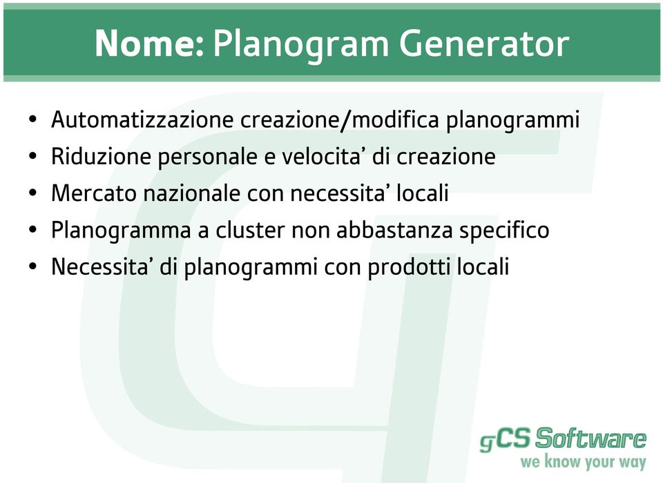 Mercato nazionale con necessita locali Planogramma a cluster