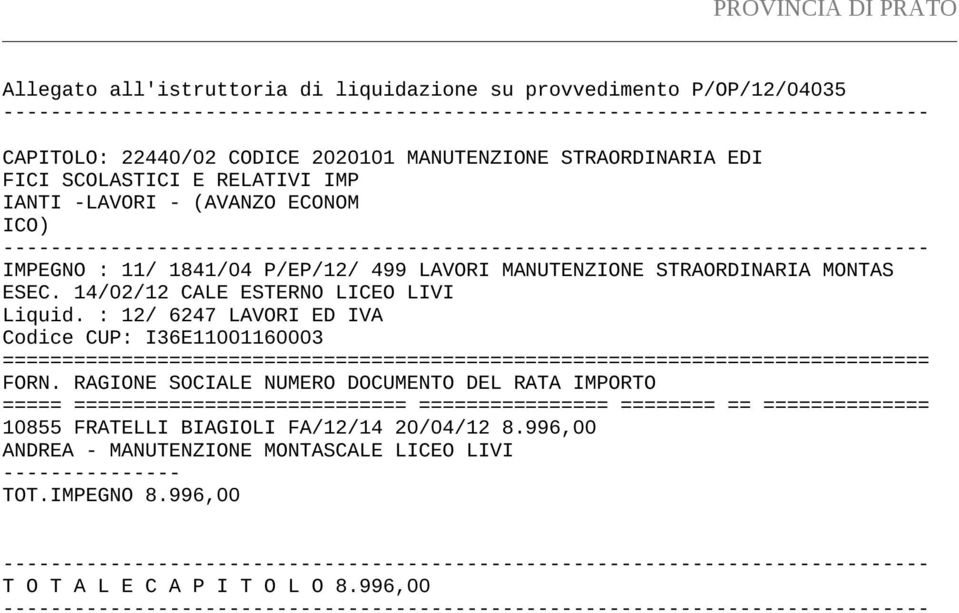 LAVORI MANUTENZIONE STRAORDINARIA MONTAS ESEC. 14/02/12 CALE ESTERNO LICEO LIVI Liquid.