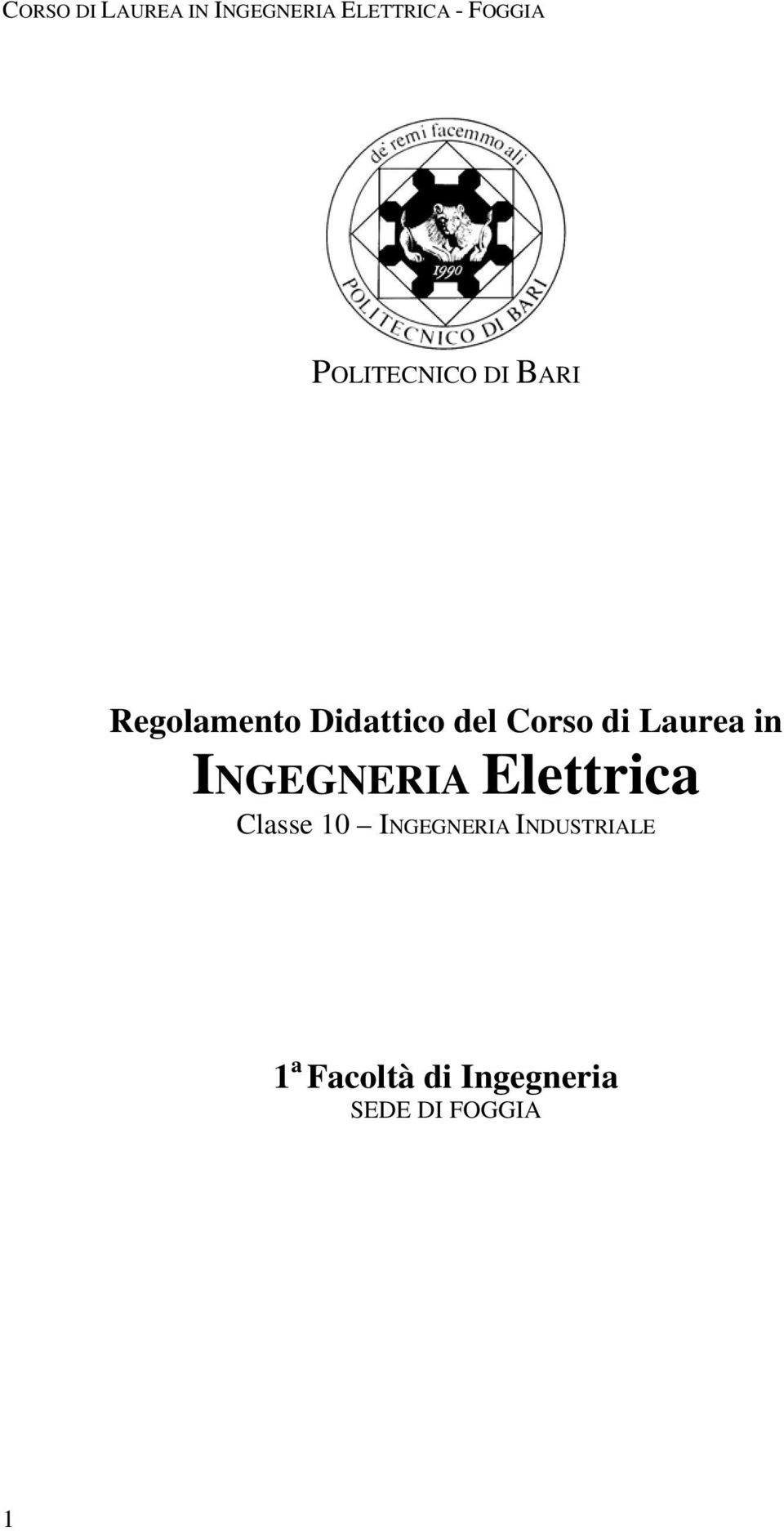 INGEGNERIA Elettrica Classe 10