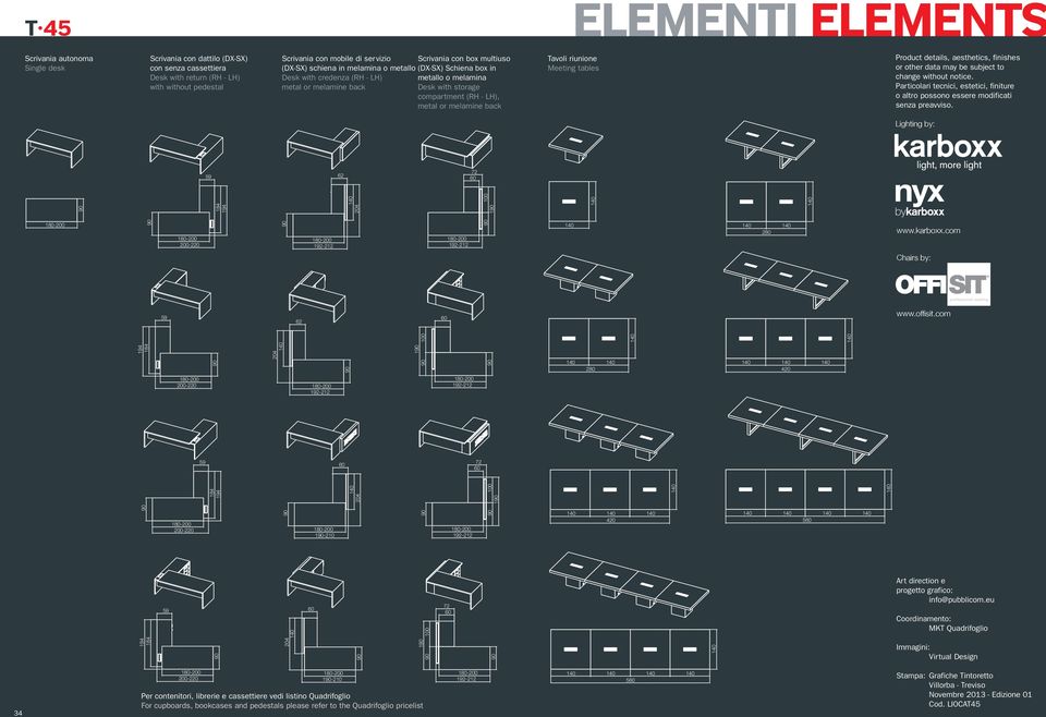 melamine back Tavoli riunione Meeting tables Product details, aesthetics, finishes or other data may be subject to change without notice.