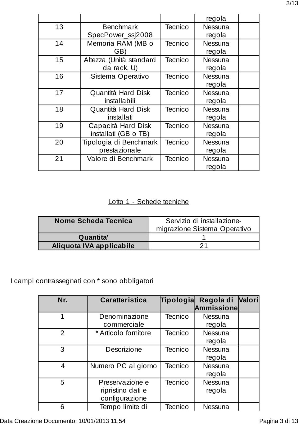 installazionemigrazione Sistema Operativo Quantita' 1 Aliquota IVA applicabile 21 I campi contrassegnati con * sono obbligatori Nr.