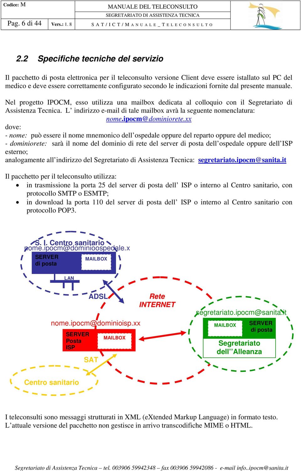 indicazioni fornite dal presente manuale. Nel progetto IPOCM, esso utilizza una mailbox dedicata al colloquio con il Segretariato di Assistenza Tecnica.