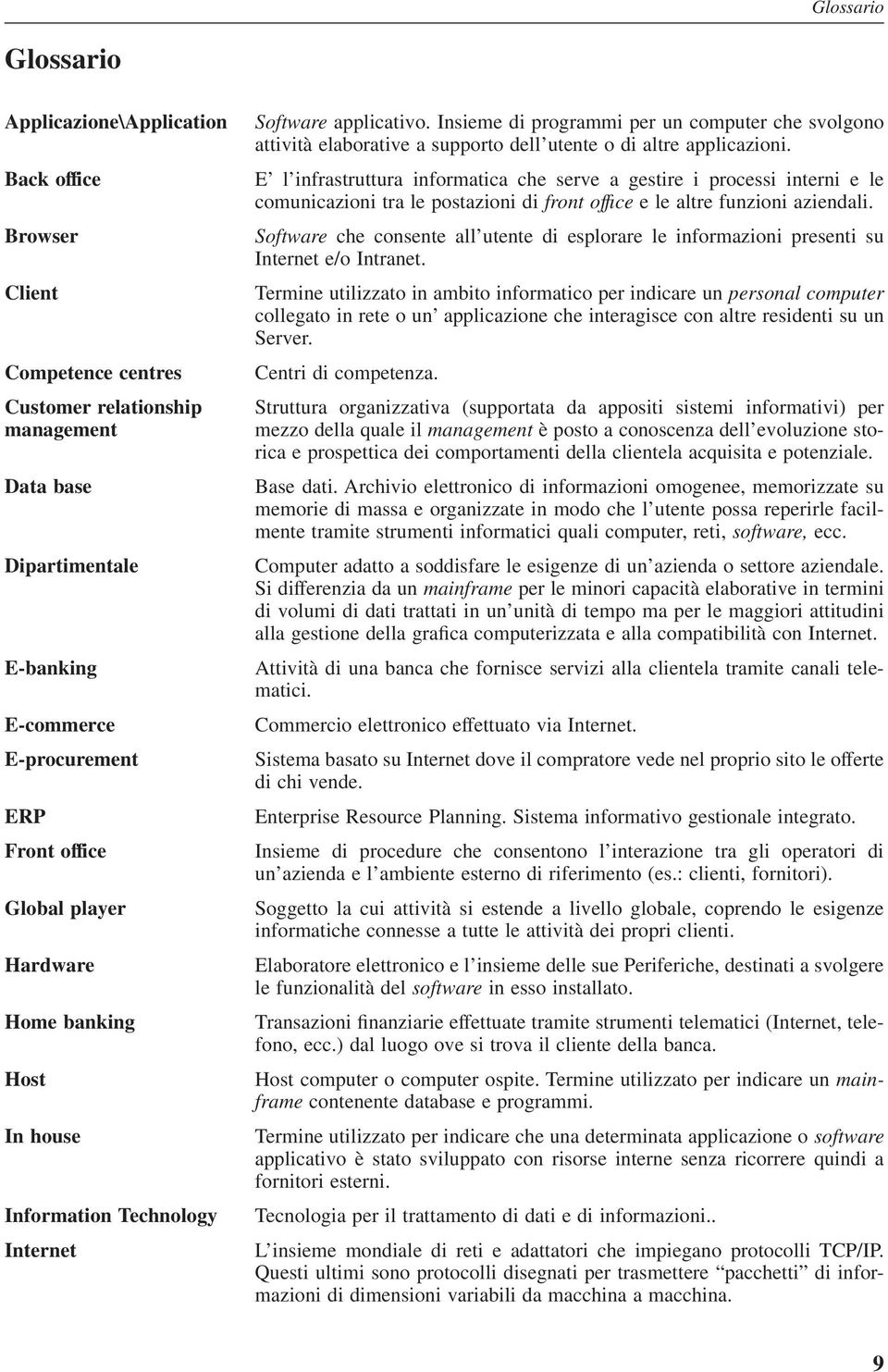 Insieme di programmi per un computer che svolgono attività elaborative a supporto dell utente o di altre applicazioni.