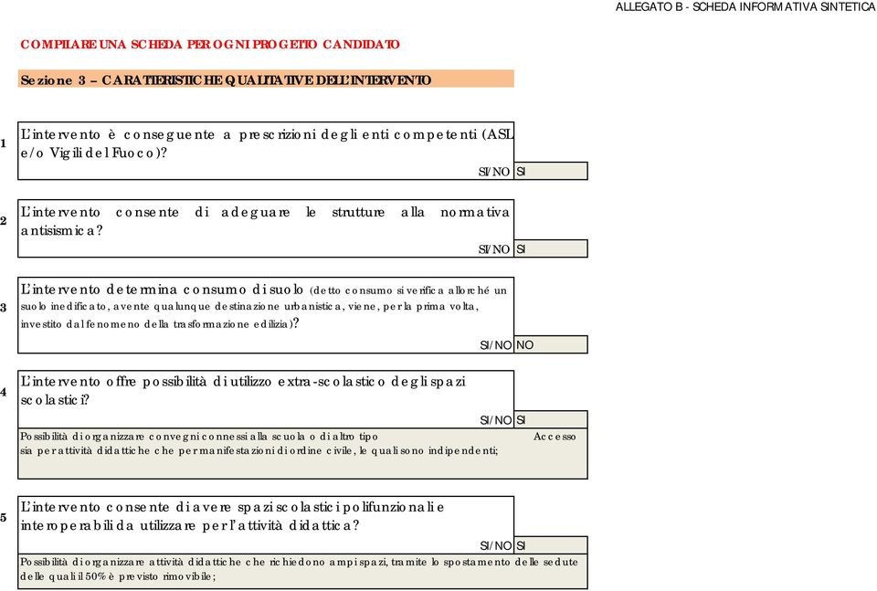 3 4 L intervento determina consumo di suolo (detto consumo si verifica allorché un suolo inedificato, avente qualunque destinazione urbanistica, viene, per la prima volta, investito dal fenomeno