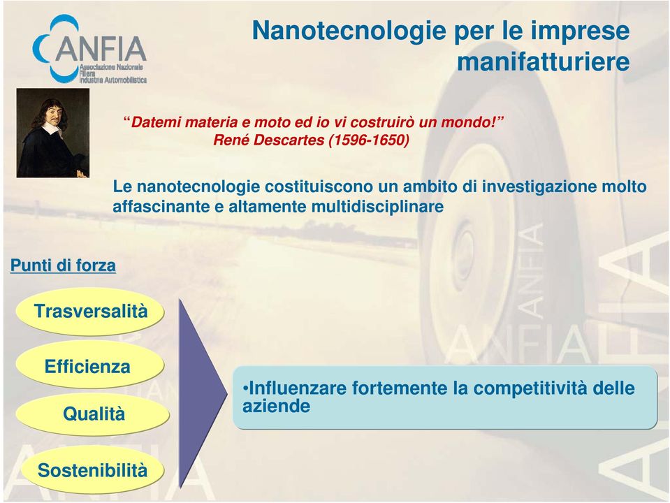 René Descartes (1596-1650) Le nanotecnologie costituiscono un ambito di investigazione