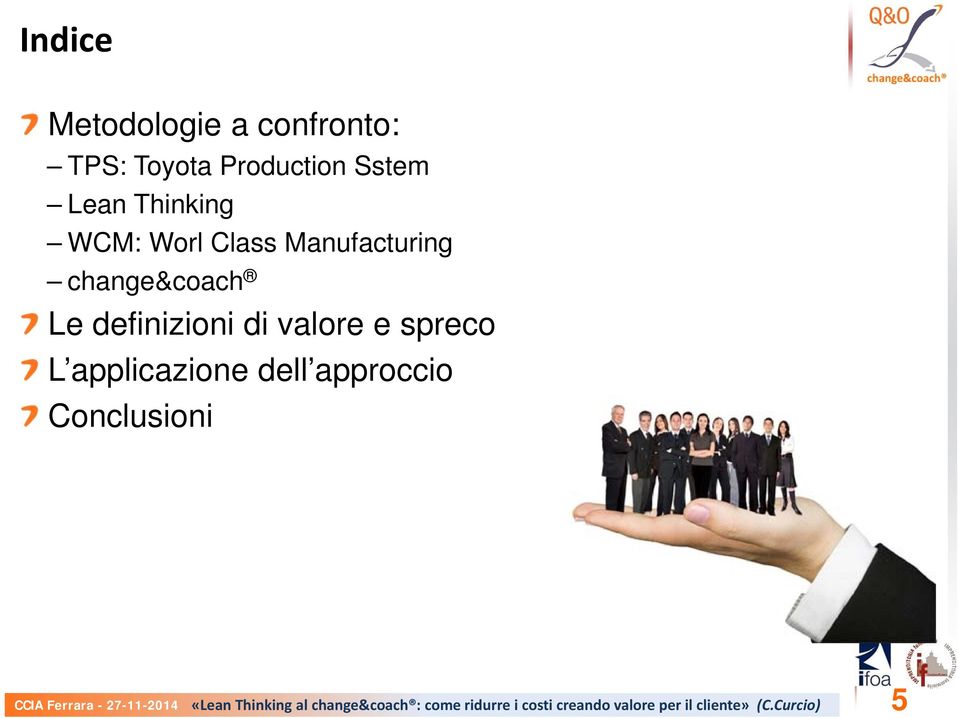 applicazione dell approccio Conclusioni CCIA Ferrara - 27-11-2014 «Lean