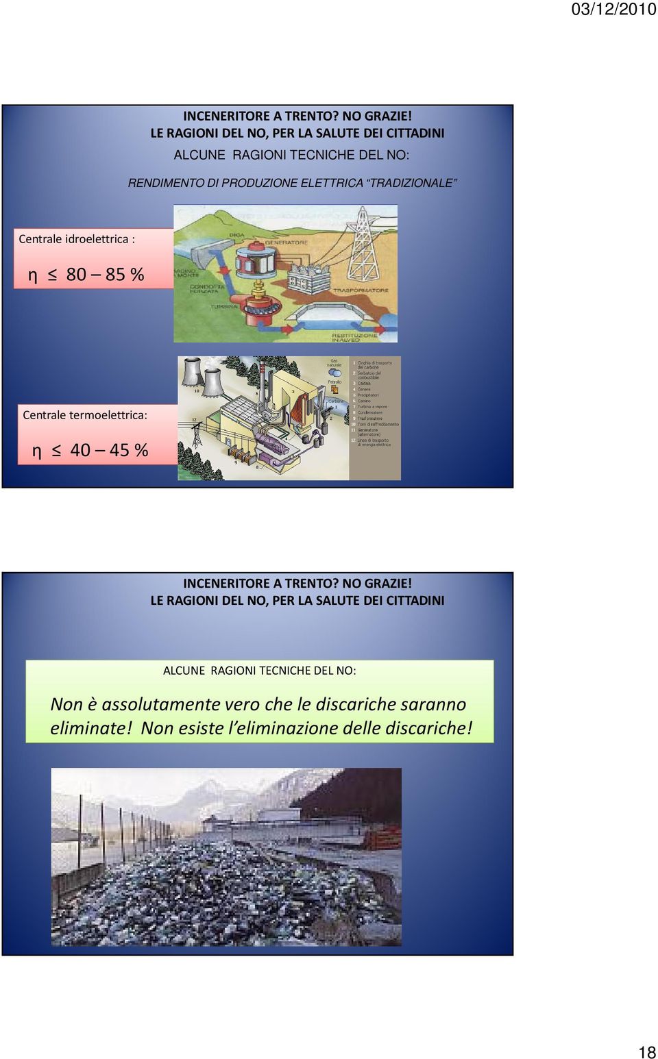 η 40 45 % ALCUNE RAGIONI TECNICHE DEL NO: Non è assolutamente vero che