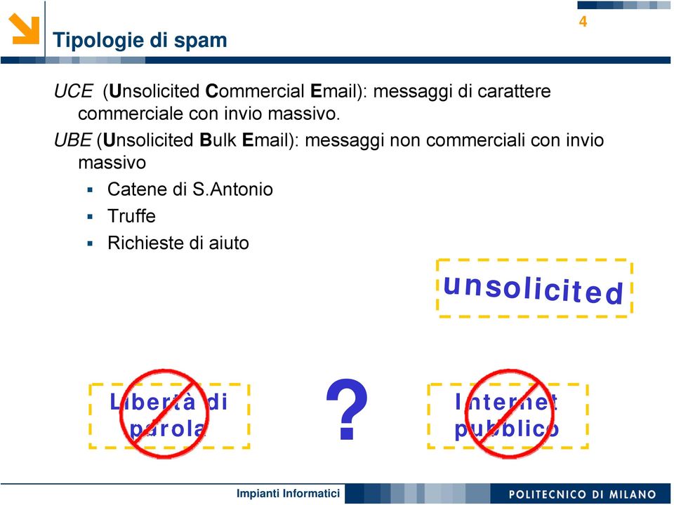 UBE (Unsolicited Bulk Email): messaggi non commerciali con invio