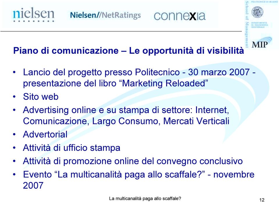 stampa di settore: Internet, Comunicazione, Largo Consumo, Mercati Verticali Advertorial