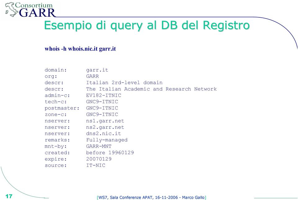 tech-c: GNC9-ITNIC postmaster: GNC9-ITNIC zone-c: GNC9-ITNIC nserver: ns1.garr.net nserver: ns2.garr.net nserver: dns2.