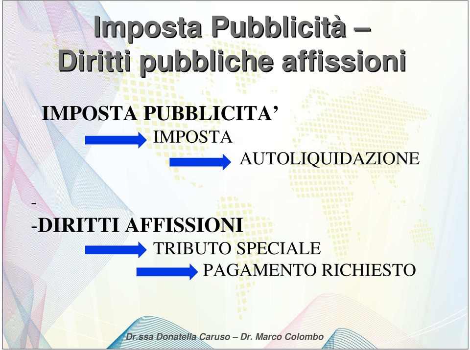 IMPOSTA AUTOLIQUIDAZIONE - -DIRITTI