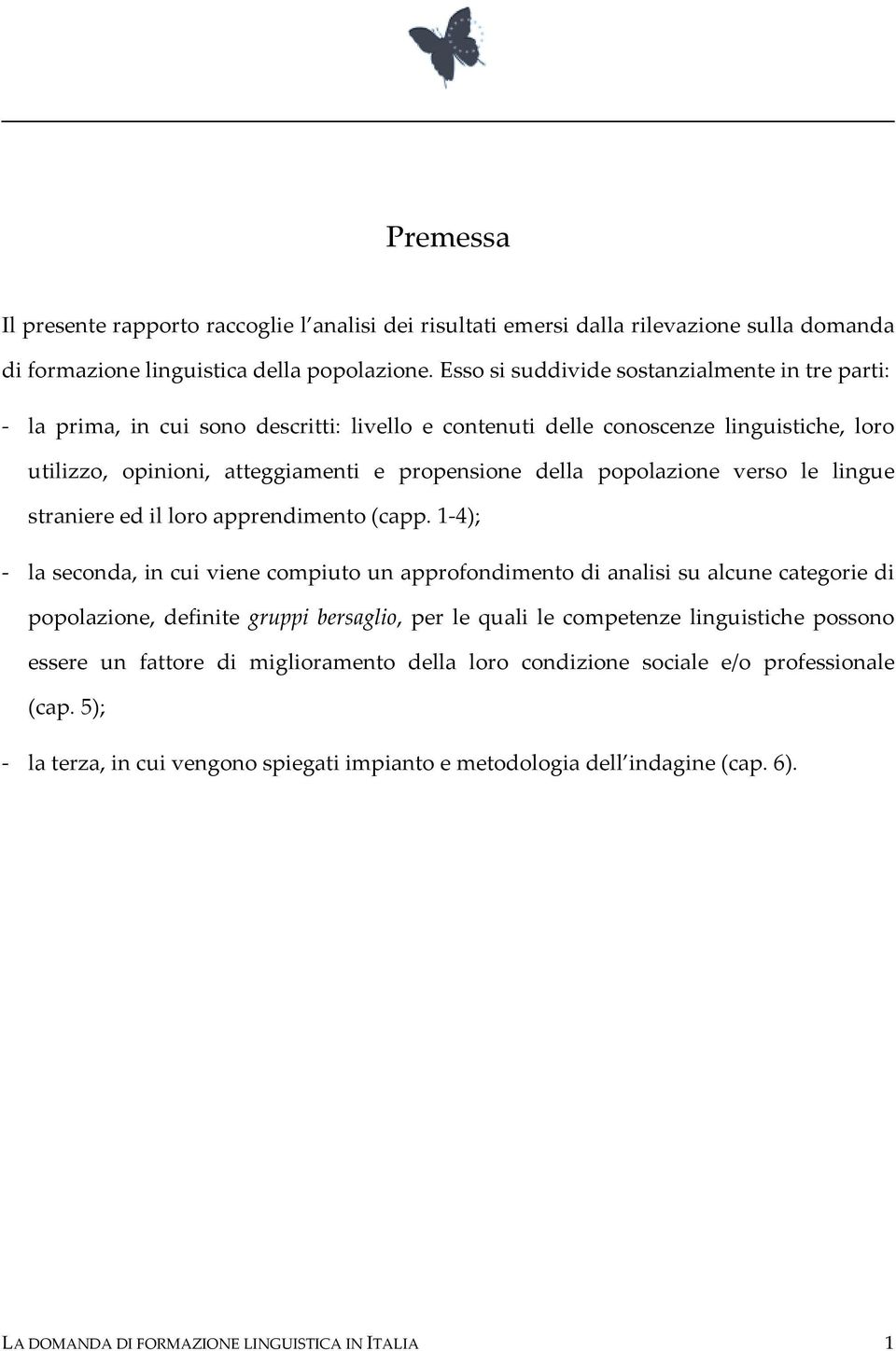 popolazione verso le lingue straniere ed il loro apprendimento (capp.