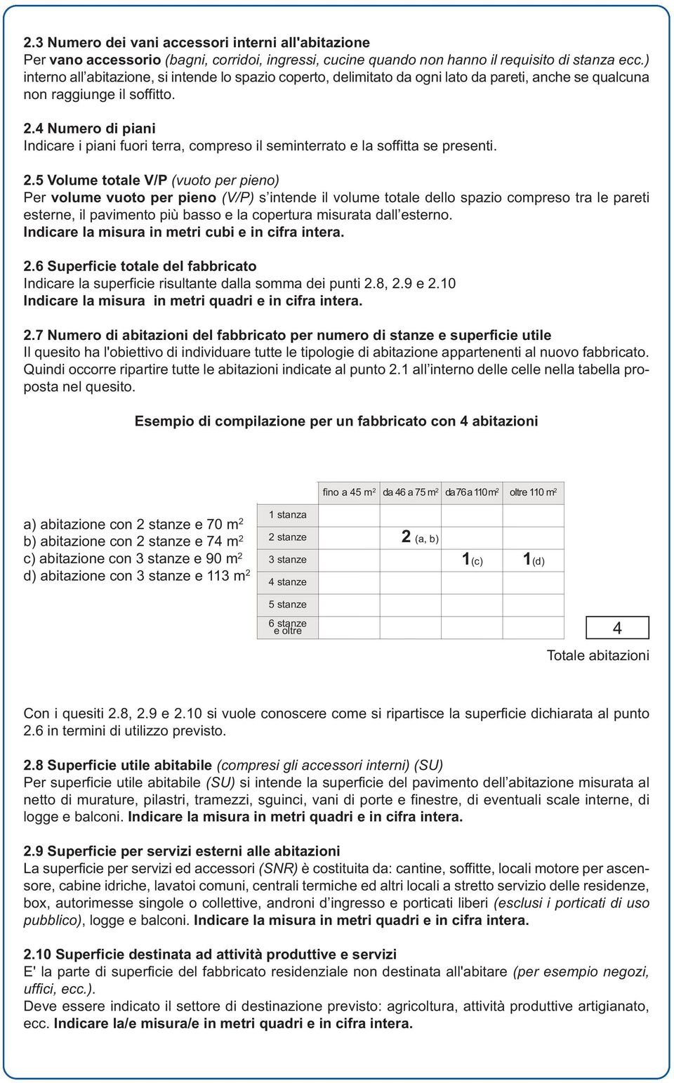 4 Numero di piani Indicare i piani fuori terra, compreso il seminterrato e la soffitta se presenti. 2.