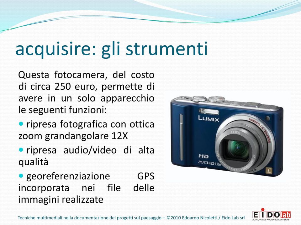 fotografica con ottica zoom grandangolare 12X ripresa audio/video di alta