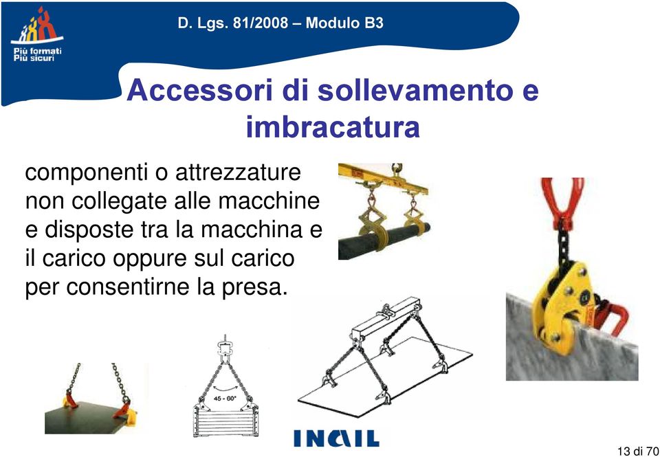 disposte tra la macchina e il carico oppure