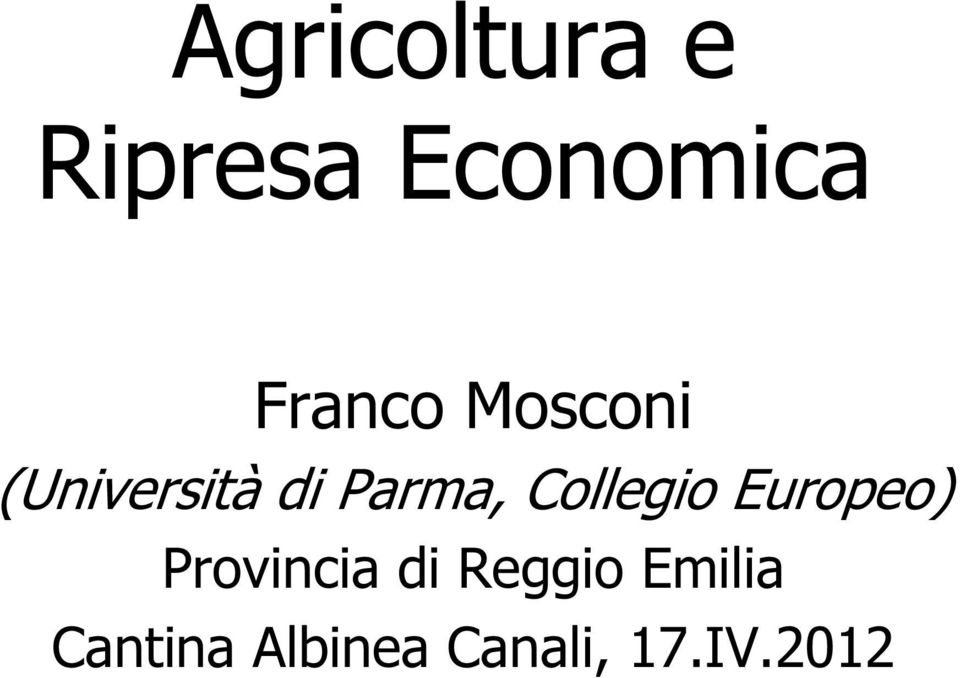 Collegio Europeo) Provincia di